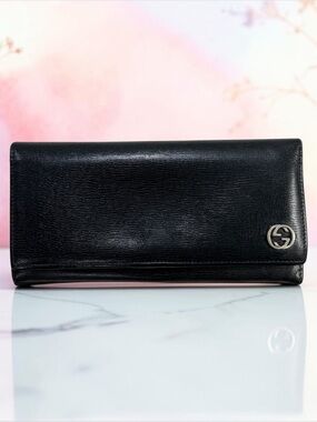 Gucci Black Leather GG Marmont Long Bifold Wallet - PreLOVED ❣️